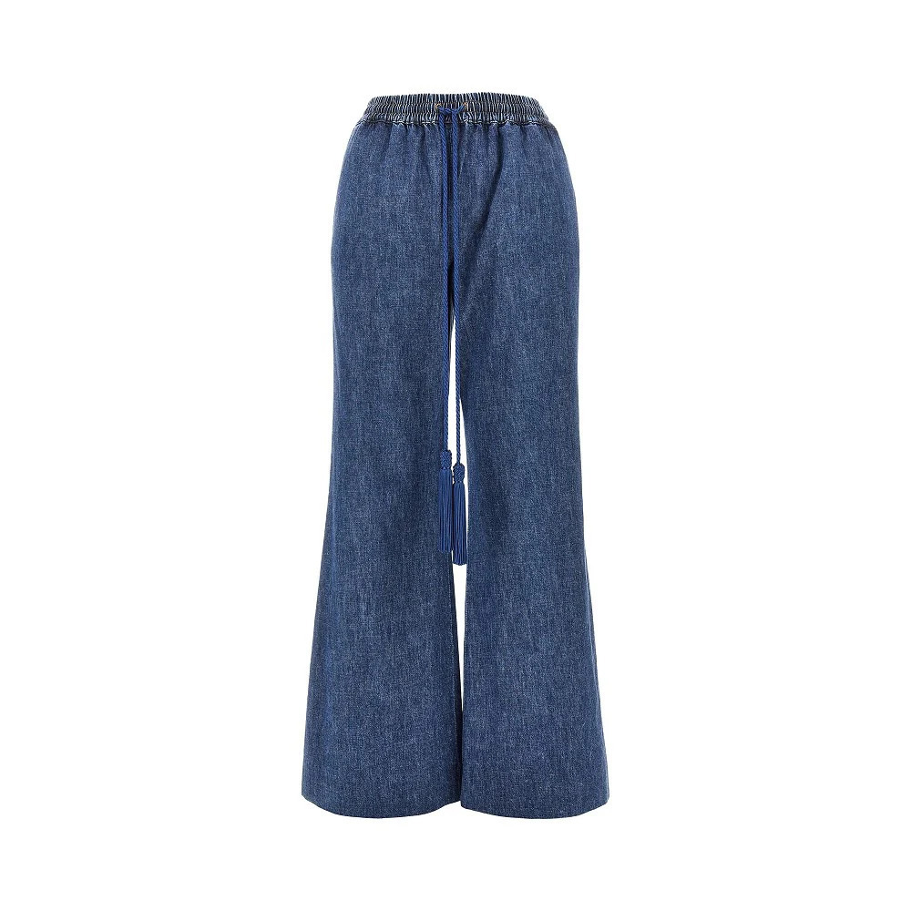 Valentino Chambray Denim Pants With Drawstring